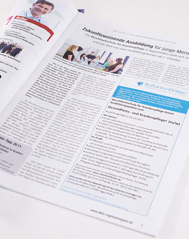 Anzeigen, Magazinartikel, Mediaberatung, Marketingplan