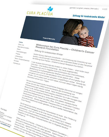 Gestaltung der Webseite Cura Placida